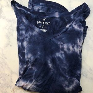 Blue Acid Wash American Eagle Shirt